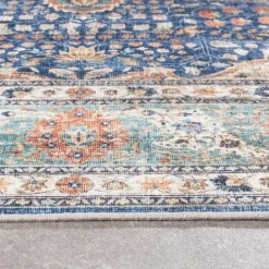In- & Outdoor Teppich Vintage - Kairo Medaillon Dunkelblau Terra
