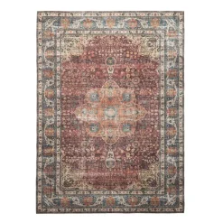 In- & Outdoor Teppich Vintage - Kairo Medaillon Bordeaux