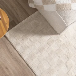 Japandi Teppich - Yori Checkerboard Creme