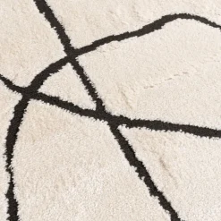 Japandi Teppich - Yori Lines Creme Schwarz