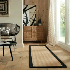 Jute Läufer - Herro Natur Schwarz - 60x230cm