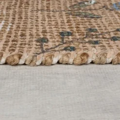 Jute Teppich - Amilio Floral Braun