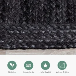 Jute Teppich - Fair Schwarz