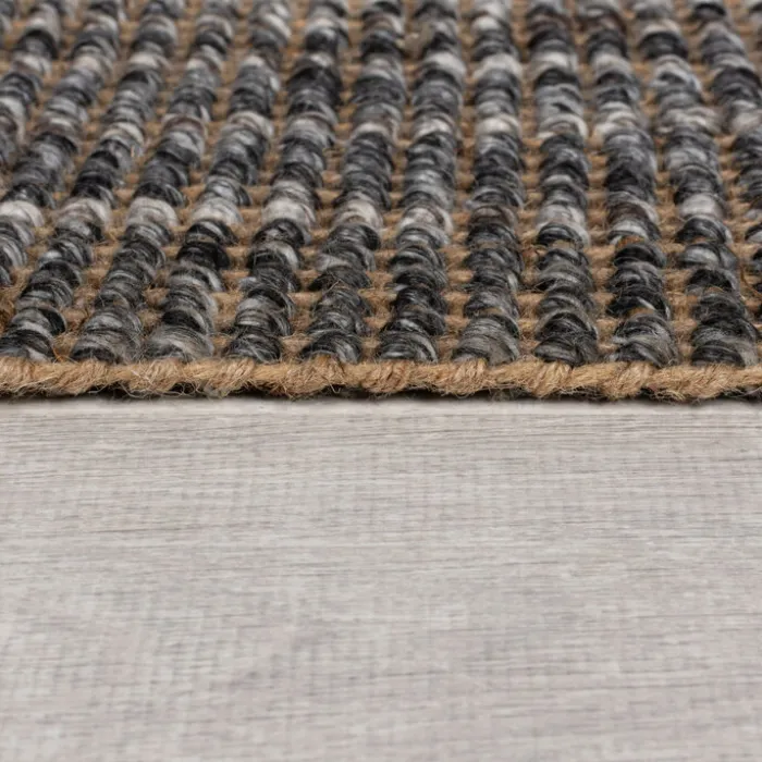 Jute Teppich- Motto Ombre Grau