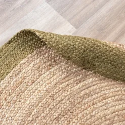 Jute Teppich Rund - Fair Natur Grün