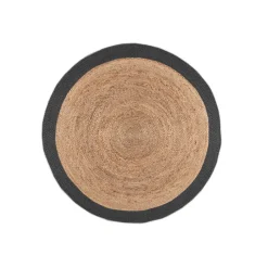 Jute Teppich Rund - Fair Natur Schwarz
