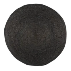 Jute Teppich Rund - Fair Schwarz