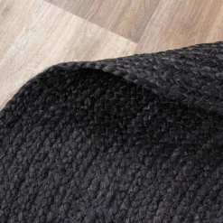 Jute Teppich Rund - Fair Schwarz