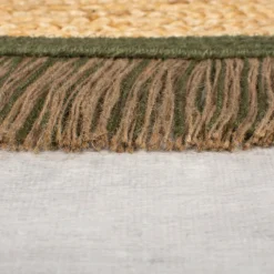 Jute Teppich Rund - Kahano Natur Grün - Ø 180cm