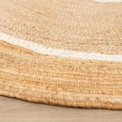 Jute Teppich Rund - Mirai Circle Weiss Natur