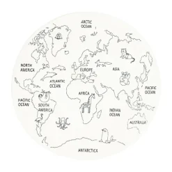 Kinderteppich Rund - Globe Creme