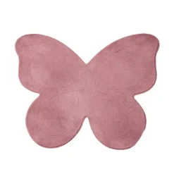 Kinderteppich Waschbar - Coco Schmetterling Dunkelrosa