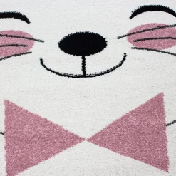 Kindertepppich Rund - Anna Katze Rosa