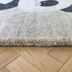 Kinderzimmer Teppich - Balou Panda Schwarz/Weiß