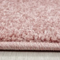 Kurzflor Teppich Rund - Asa Rosa