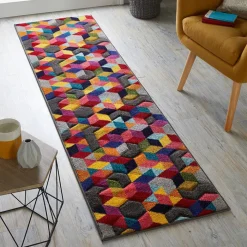 Moderner Läufer - Spectro Dynamic Bunt - 66x230cm