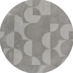 Moderner Teppich Rund - Mozo Gigi Grau - Ø 160cm