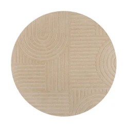 Moderner Teppich Rund - Solacio Zen Beige - Ø 160cm