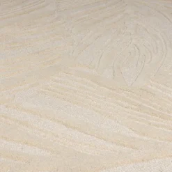 Moderner Teppich Rund - Solacio Leaves Beige - Ø 160cm