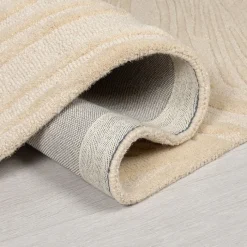 Moderner Teppich Rund - Solacio Leaves Beige - Ø 160cm
