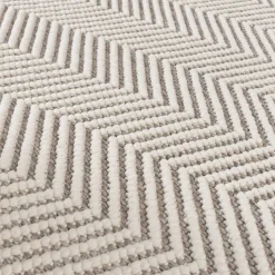 Nachhaltiger Teppich - Lorre Lines Creme Grau