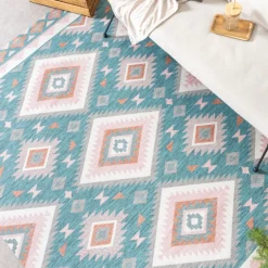 Outdoor Teppich Boho - Vedra Aztec Blau