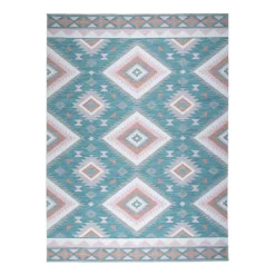 Outdoor Teppich Boho - Vedra Aztec Blau