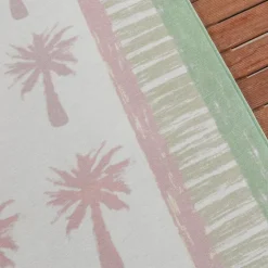 Outdoor-Teppich - Oasis Palm Rosa Grün