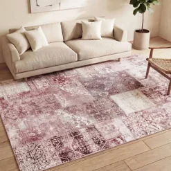 Patchwork Teppich - Lago Rot Rosa