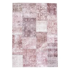 Patchwork Teppich - Lago Rot Rosa