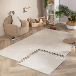Puzzlematte - Alfie Stars Grau/Beige - 120x180cm