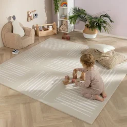 Puzzlematte - Alfie XL Stripes Grau/Beige - 180x180cm