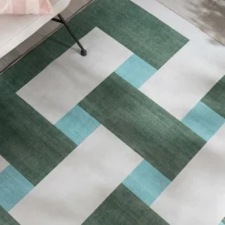 Retro In - & Outdoorteppich - Pop Lines Grün