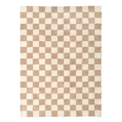Retro Teppich - Gambit Beige Weiß
