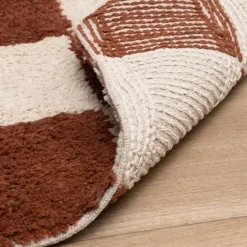 Retro Teppich - Gambit Braun Weiß