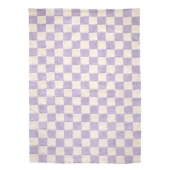Retro Teppich - Gambit Lila Weiß