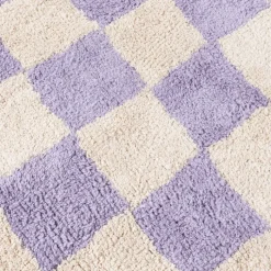 Retro Teppich - Gambit Lila Weiß
