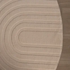 Runder Teppich Wohnzimmer - Charm Curves Beige