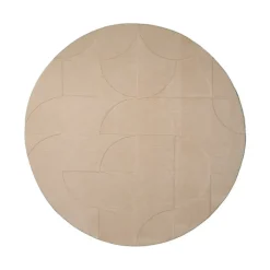 Runder Teppich Wohnzimmer - Charm Circles Beige