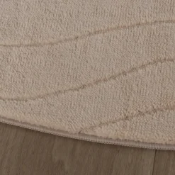 Runder Teppich Wohnzimmer - Charm Waves Beige