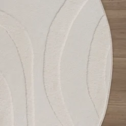 Runder Teppich Wohnzimmer - Charm Shapes Weiß