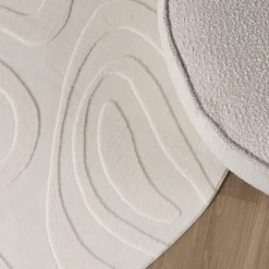 Runder Teppich Wohnzimmer - Charm Shapes Weiß