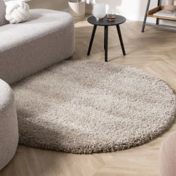 Runder Wohnzimmer Teppich - Yves Taupe