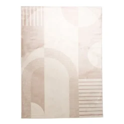 Skandinavischer Teppich - Aurora Shapes Beige