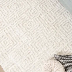Skandinavischer Teppich - Lova Maze Creme
