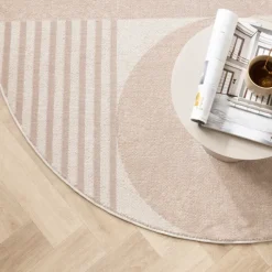 Skandinavischer Teppich Rund - Aurora Circles Beige