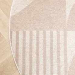 Skandinavischer Teppich Rund - Aurora Circles Beige