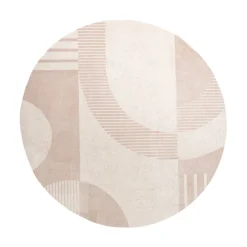 Skandinavischer Teppich Rund - Aurora Shapes Beige