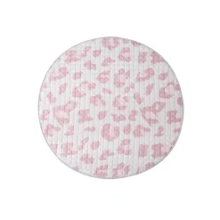 Spielteppich Baby Rund - Noa Panter-Druck Rosa - Ø 150cm