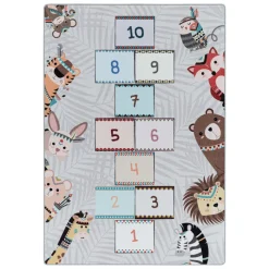 Spielteppich - Pleun Animals Hopscotch Grau